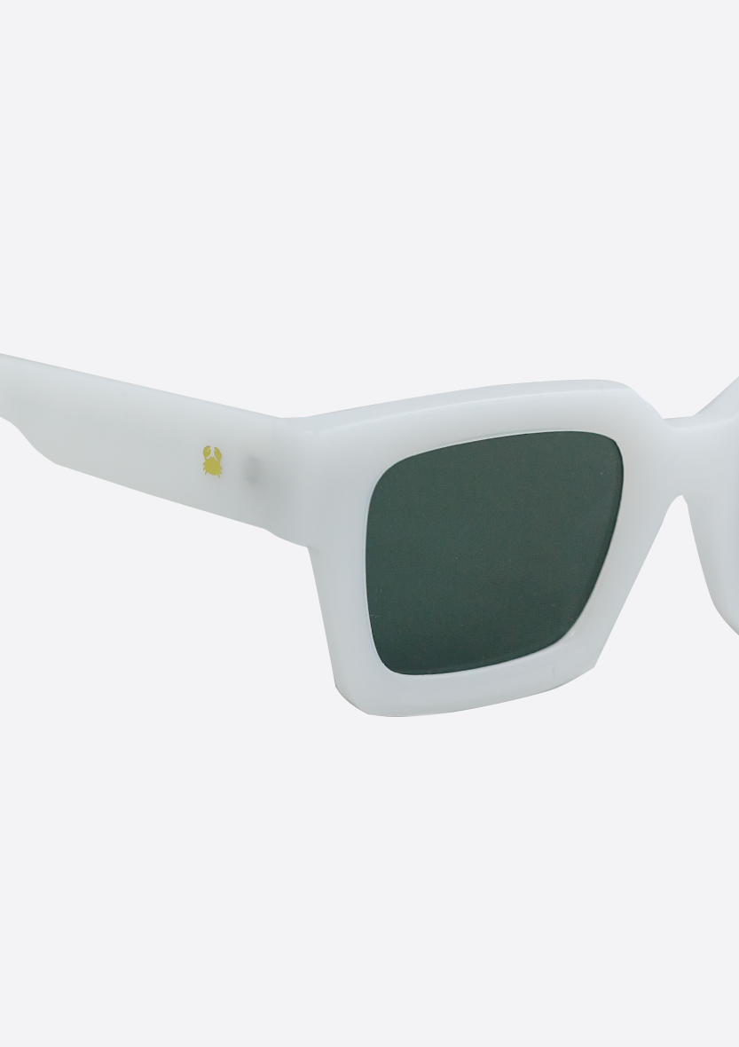 Tea Low White Sunglasses