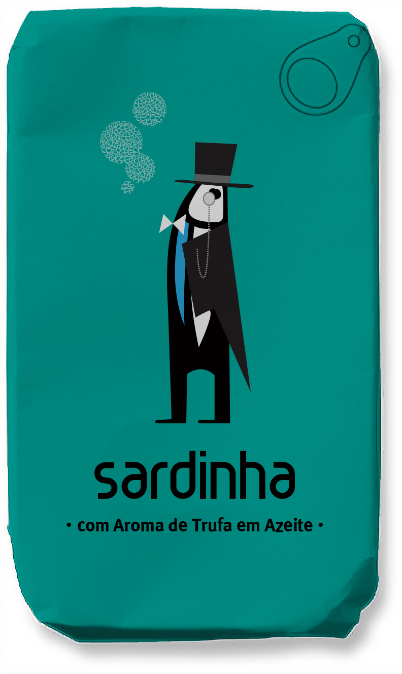 Sardinha Portuguese sardines in olive oil with truffle aroma, traditionally prepared and tinned in Portugal.