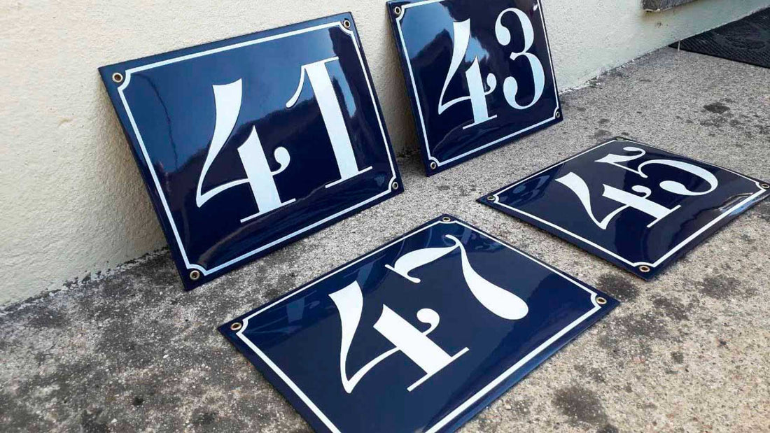 Enamel house sign plates