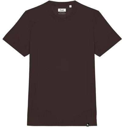 The Futah Terra T-Shirt is a black, short-sleeve tee with a round neck and a small logo tag at the hem, made in Portugal and shown laid flat on a white background.