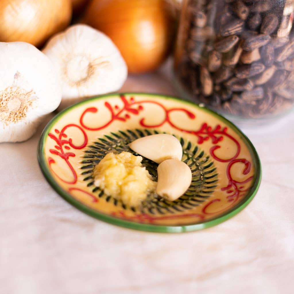 Small Pottery Grater Plate – Green Alhambra