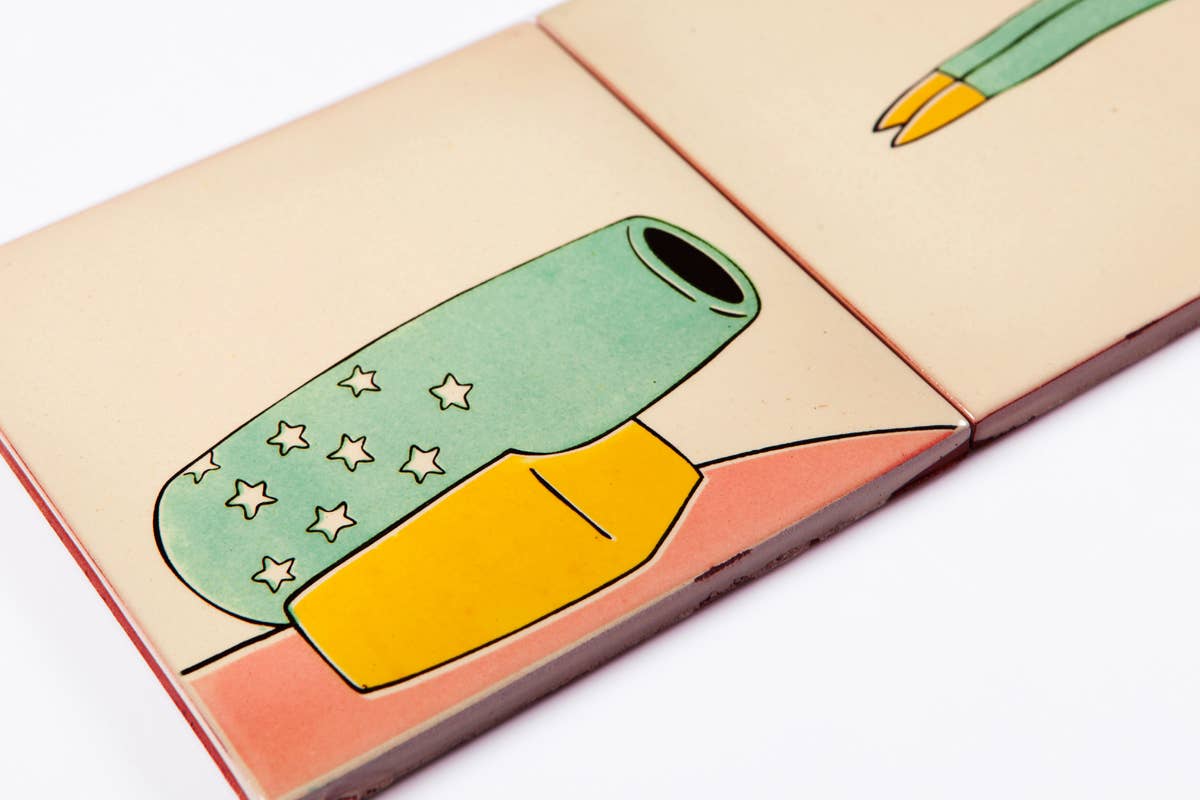 Self Adhesive Wall Mural 3 Tiles, Bullet Man