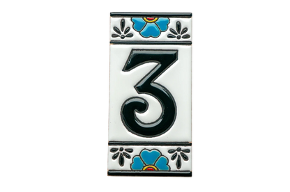 Mexican Floral Ceramic House Number & Letter Tile
