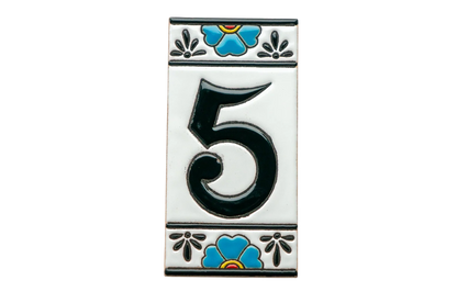 Mexican Floral Ceramic House Number & Letter Tile