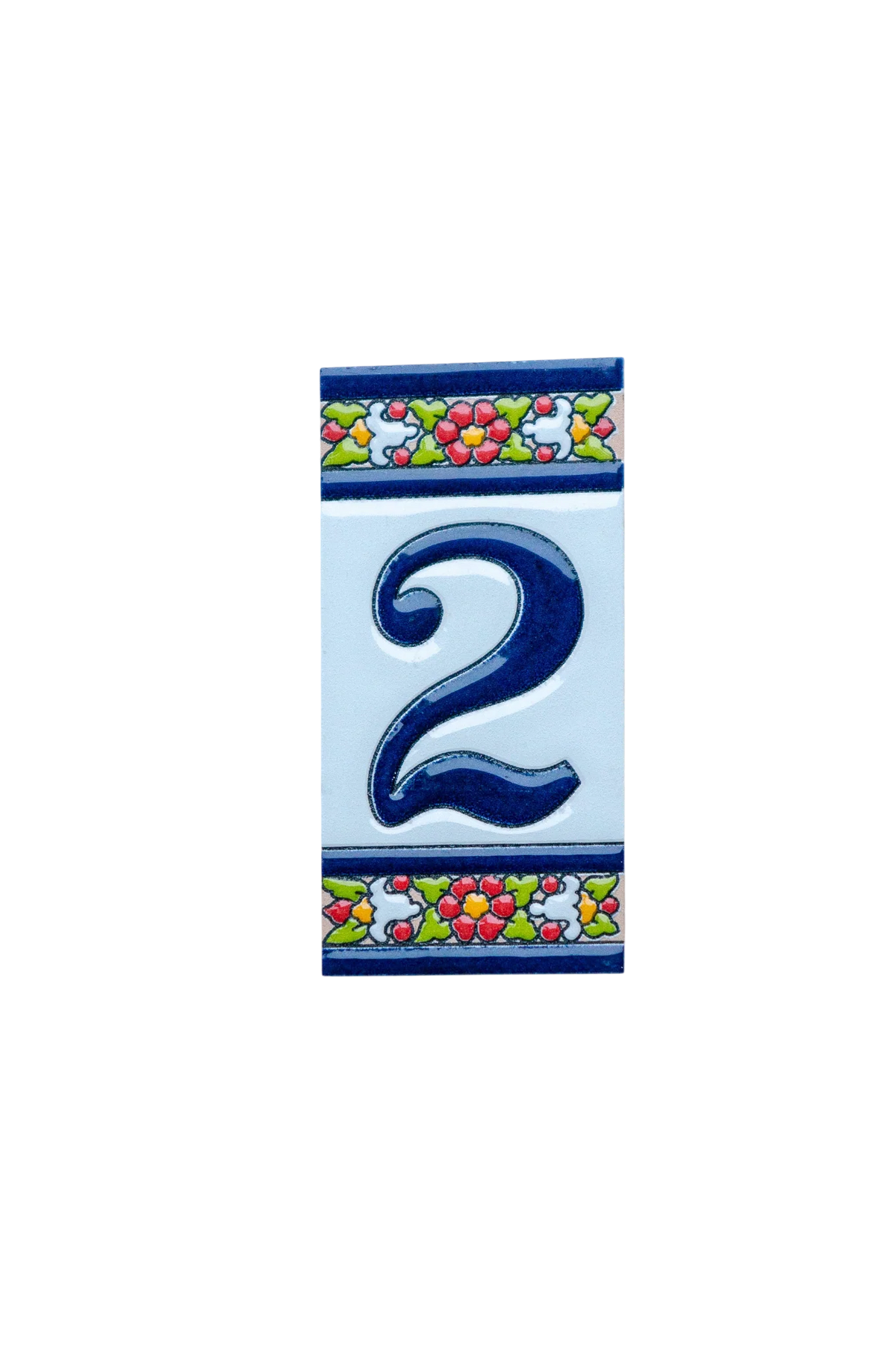 Large Floral Ceramic House Number & Letter Tile