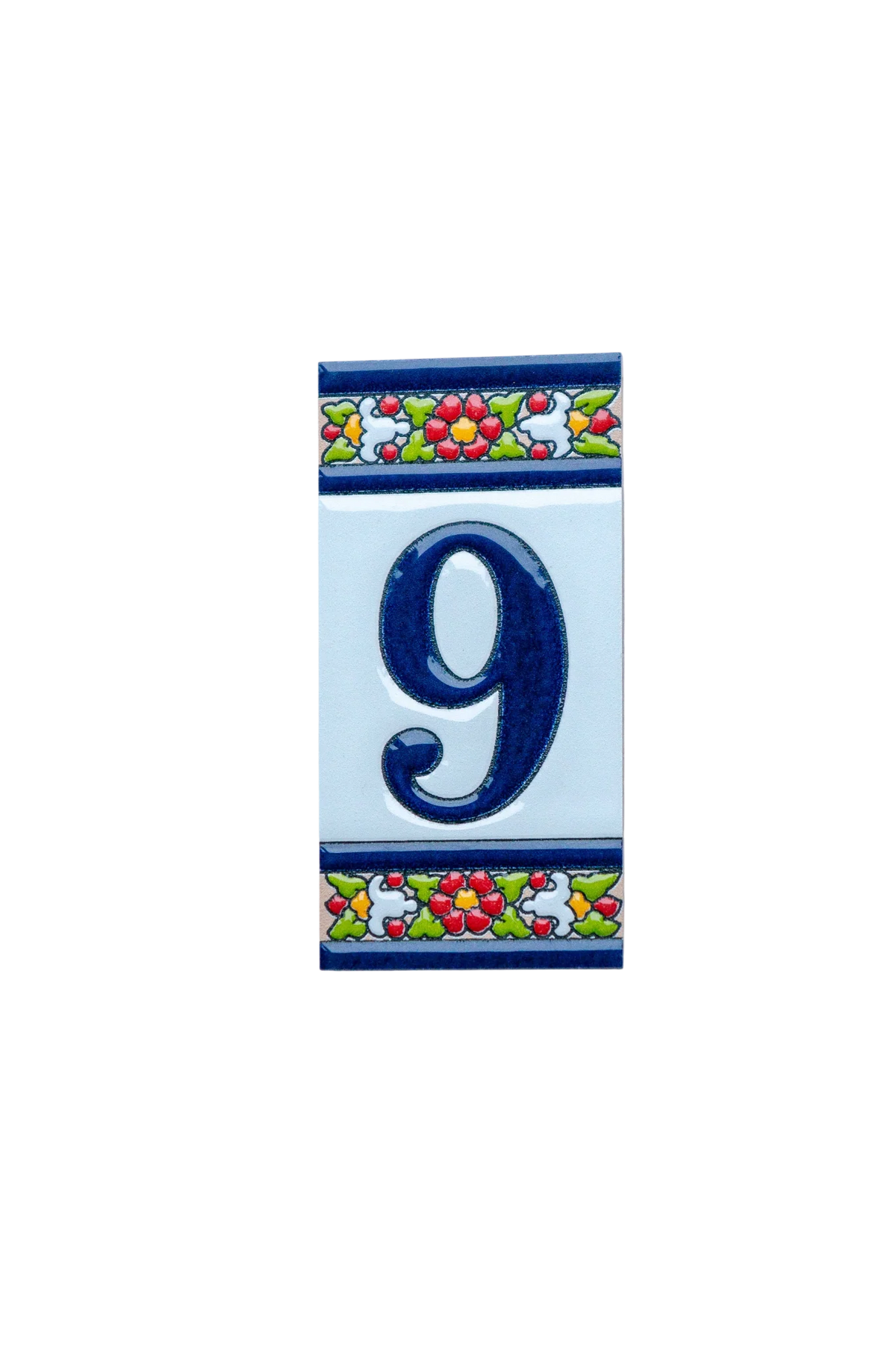 Large Floral Ceramic House Number & Letter Tile