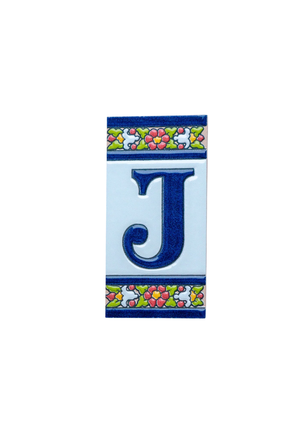 Large Floral Ceramic House Number & Letter Tile