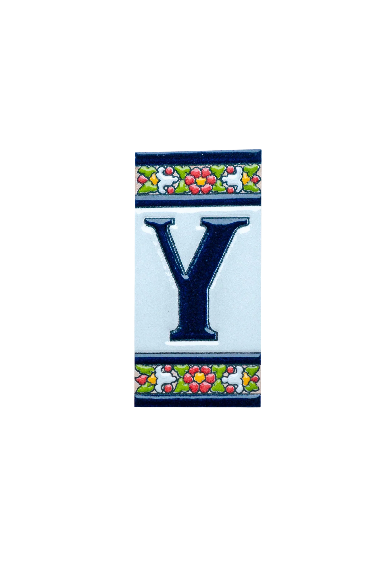 Large Floral Ceramic House Number & Letter Tile