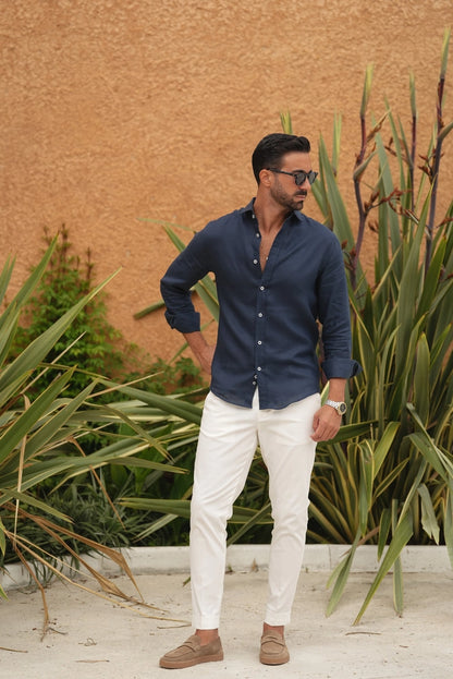 Linen Shirt Navy