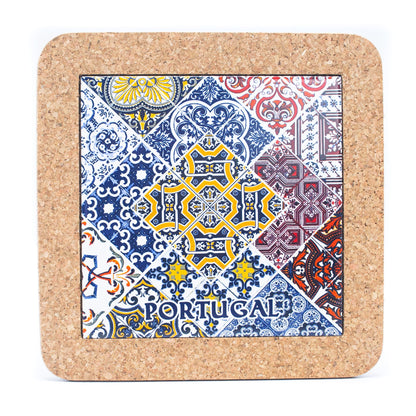Cork Trivet with Portuguese Azulejo Print - L851 Set of 5（5units） | Trivets | Iberica - Pretty things from Portugal