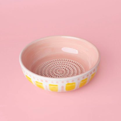 Vintage Pottery Grater Bowl – Pink and Yellow / Valentina NEW