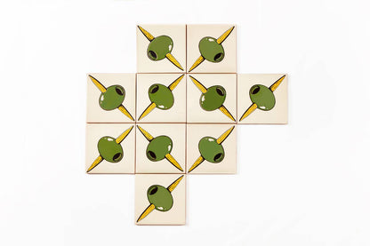 Olive-Themed Self-Adhesive Ceramic Tile Mural – 10 Tiles (Olivas)