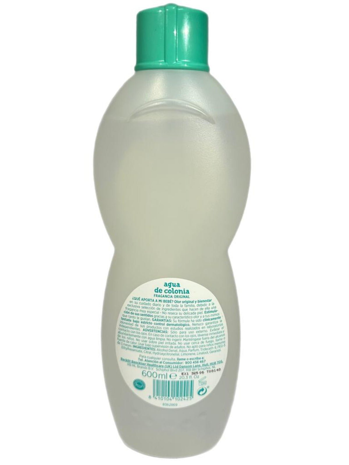 Back label of Nenuco Original Spanish Cologne 600ml
