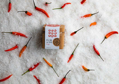 Portuguese Fleur de Sel blended with hot chilli peppers