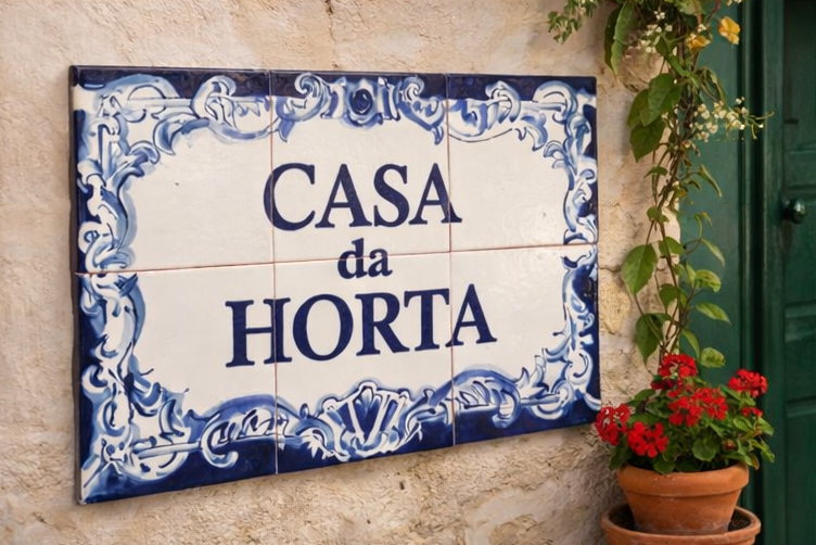 Bespoke Outdoor House Address Portuguese Tile Mural in Cobalt Blue