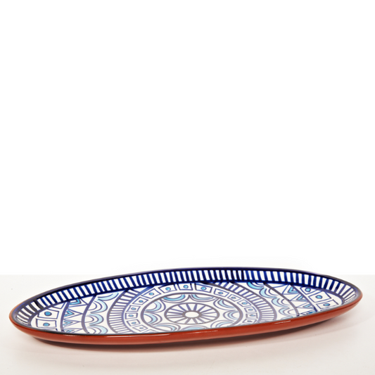 Oval platter 38cm with Ocean Blue motif | Serving Platters | Iberica - Pretty things from Portugal