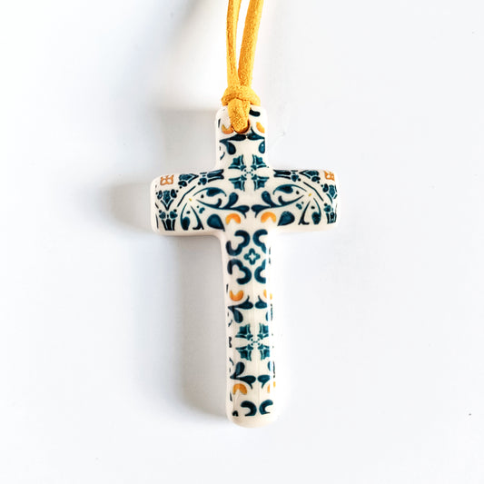 Handmade Blue Cross Necklace - CR-022 | Iberica - Pretty things from Portugal