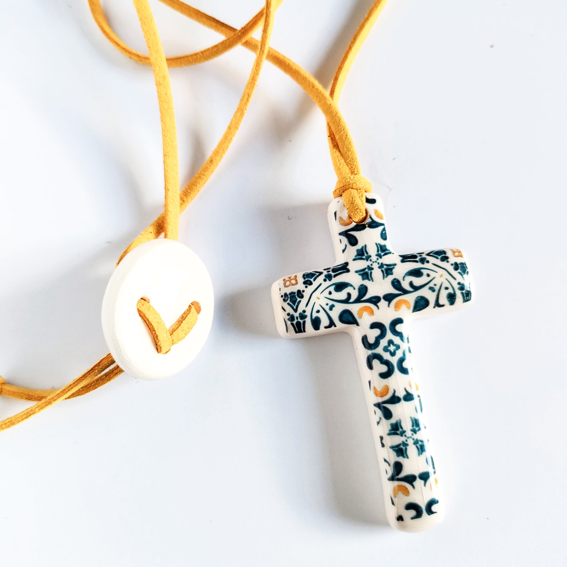 Handmade Blue Cross Necklace - CR-022 | Iberica - Pretty things from Portugal