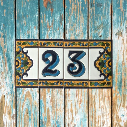 Espana number tiles on blue white washed fence 640x640px_Iberica