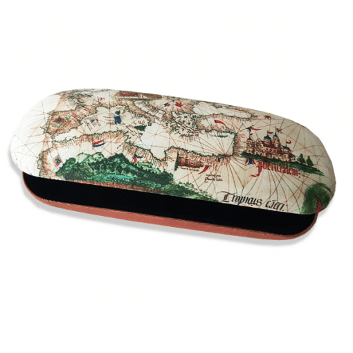 Glasses case with map of the old world design