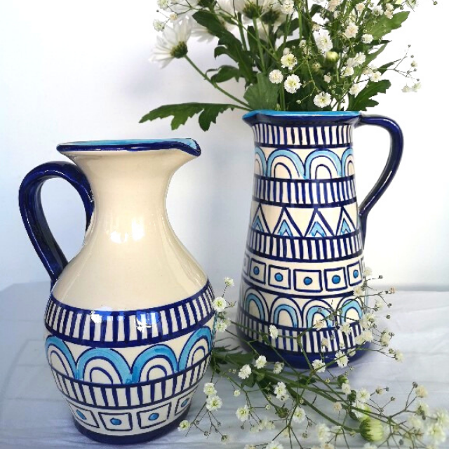 Water Jug 1L with Ocean Blue motif | Serving Pitchers & Carafes | Iberica - Pretty things from Portugal