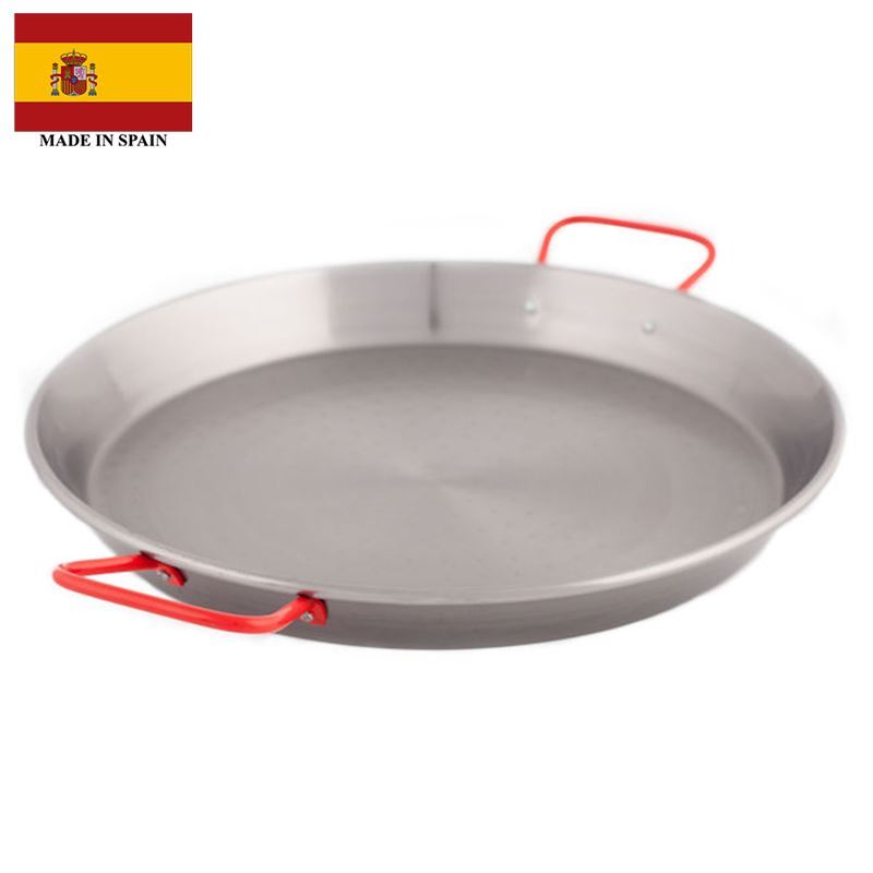 Paella pan with red handles Made in Spain