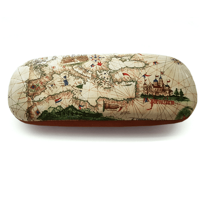 Glasses case with Old world map design