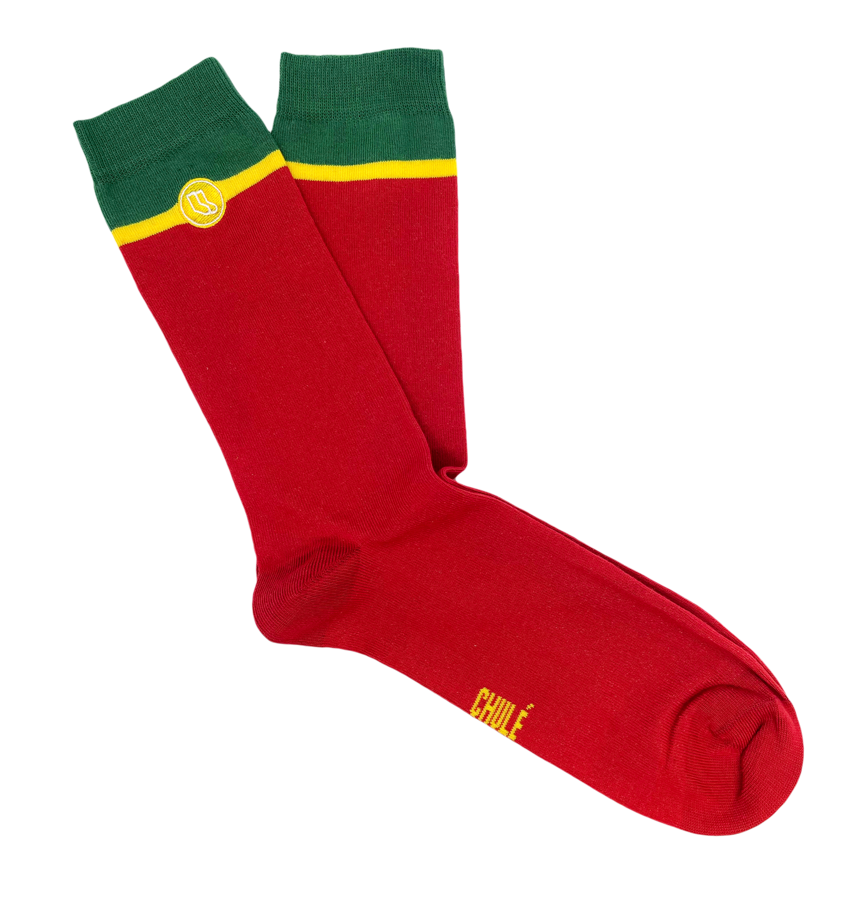 Pair of Red and Green socks for Portugal team Euro 2024