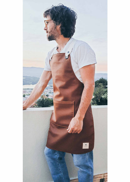 Vegan Leather Apron - Hazelnut Brown - 1055P | Iberica - Pretty things from Portugal