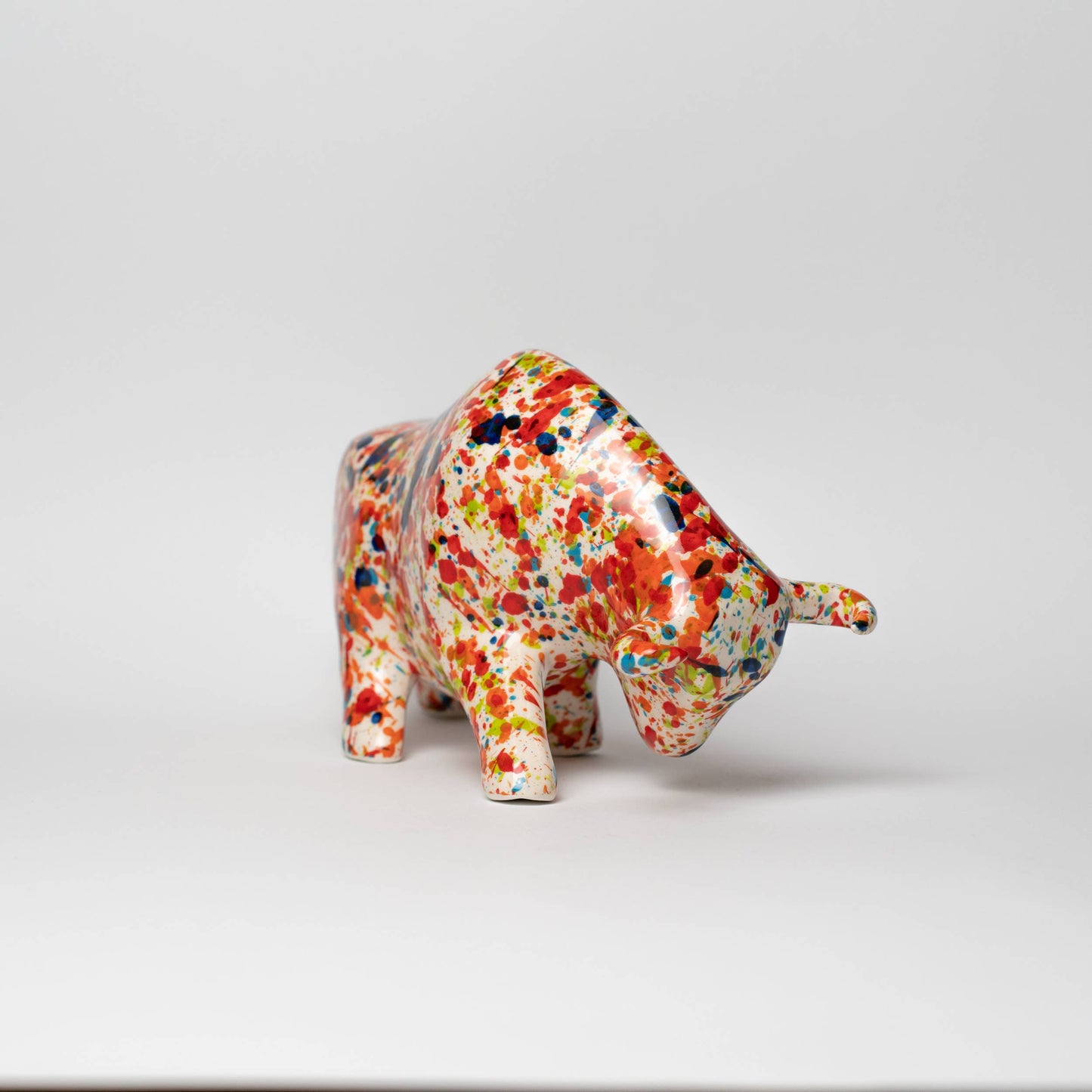 colored bull ceramic sculpture 